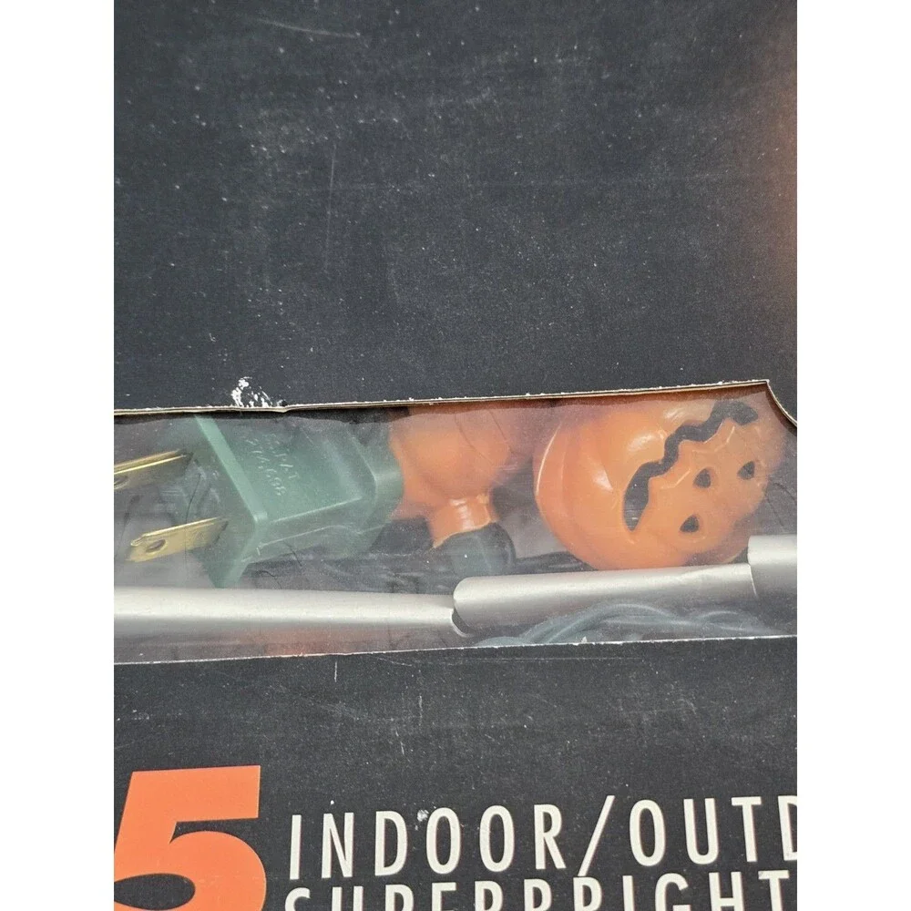 Vintage 1998 Halloween Pumpkin Light Set Open Box Working Blow Mold 35 Pumpkins